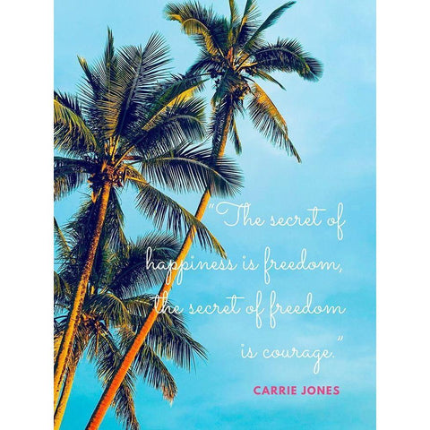 Carrie Jones Quote: Secret of Happiness Black Modern Wood Framed Art Print with Double Matting by ArtsyQuotes