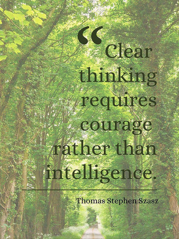 Thomas Stephen Szasz Quote: Clear Thinking Black Ornate Wood Framed Art Print with Double Matting by ArtsyQuotes