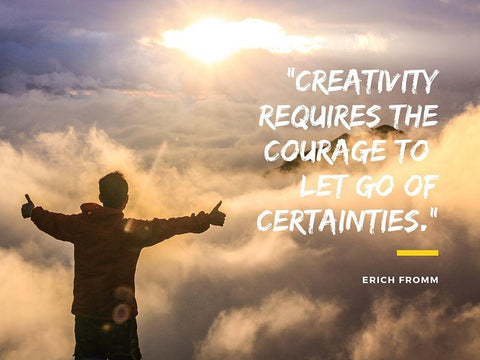 Erich Fromm Quote: Creativity Black Ornate Wood Framed Art Print with Double Matting by ArtsyQuotes
