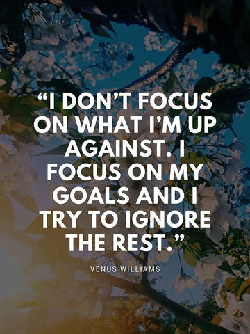 Venus Williams Quote: My Goals White Modern Wood Framed Art Print with Double Matting by ArtsyQuotes