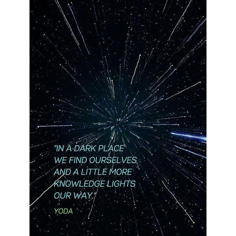 Yoda Quote: Knowledge Lights Our Way Black Modern Wood Framed Art Print by ArtsyQuotes