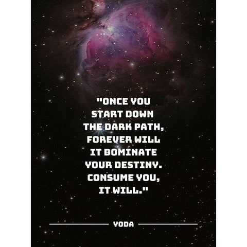 Yoda Quote: The Dark Path Black Modern Wood Framed Art Print with Double Matting by ArtsyQuotes