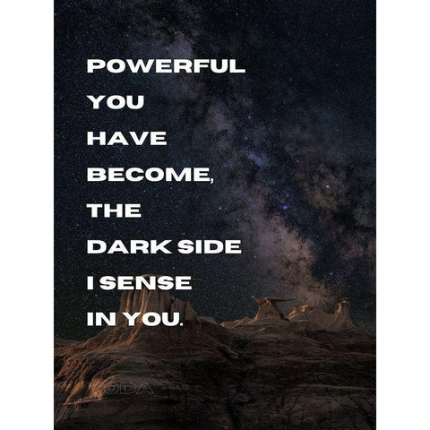 Yoda Quote: Powerful Black Modern Wood Framed Art Print with Double Matting by ArtsyQuotes