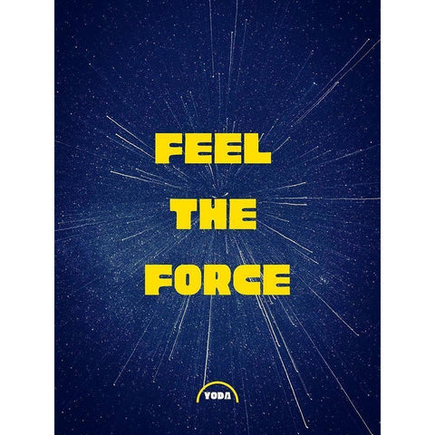 Yoda Quote: Feel the Force Black Modern Wood Framed Art Print with Double Matting by ArtsyQuotes