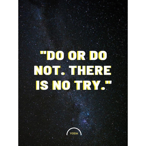 Yoda Quote: Do or Do Not Black Modern Wood Framed Art Print with Double Matting by ArtsyQuotes