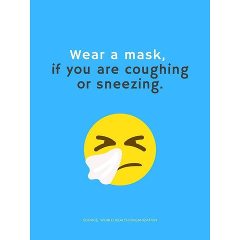 World Health Organization Quote: Wear a Mask White Modern Wood Framed Art Print by ArtsyQuotes