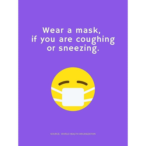 World Health Organization Quote: Wear a Mask Black Modern Wood Framed Art Print by ArtsyQuotes