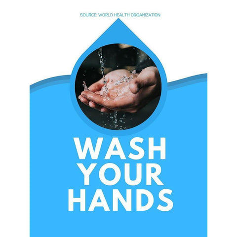 World Health Organization Quote: Wash Your Hands White Modern Wood Framed Art Print by ArtsyQuotes