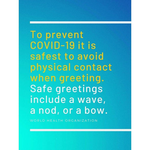 World Health Organization Quote: Prevent the Spread White Modern Wood Framed Art Print by ArtsyQuotes