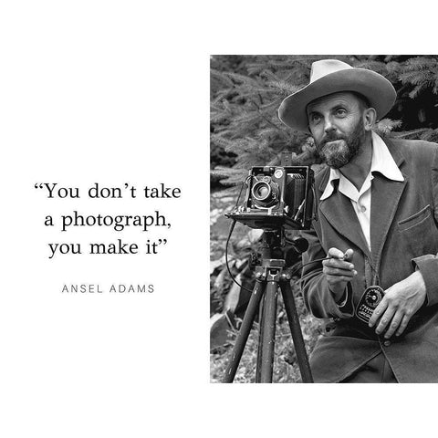 Ansel Adams Quote: Make It White Modern Wood Framed Art Print by ArtsyQuotes