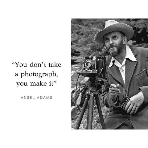 Ansel Adams Quote: Make It Black Modern Wood Framed Art Print with Double Matting by ArtsyQuotes
