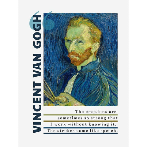 Vincent Van Gogh Quote: Emotions White Modern Wood Framed Art Print by ArtsyQuotes