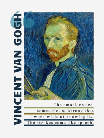 Vincent Van Gogh Quote: Emotions White Modern Wood Framed Art Print with Double Matting by ArtsyQuotes