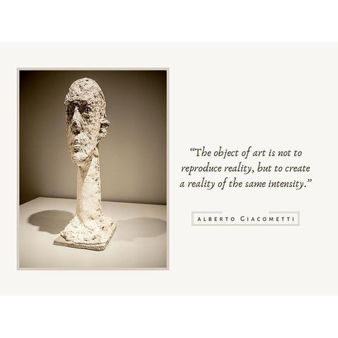 Alberto Giacometti Quote: Reality White Modern Wood Framed Art Print by ArtsyQuotes