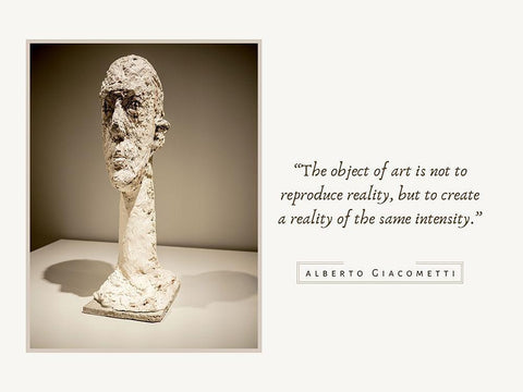 Alberto Giacometti Quote: Reality Black Ornate Wood Framed Art Print with Double Matting by ArtsyQuotes