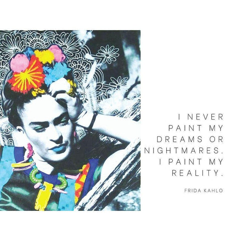 Frida Kahlo Quote: Dreams or Nightmares White Modern Wood Framed Art Print by ArtsyQuotes