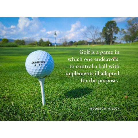 Woodrow Wilson Quote: Golf White Modern Wood Framed Art Print by ArtsyQuotes