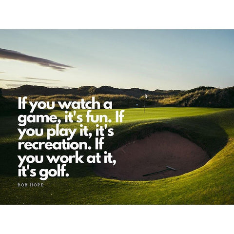 Bob Hope Quote: Golf Black Modern Wood Framed Art Print with Double Matting by ArtsyQuotes