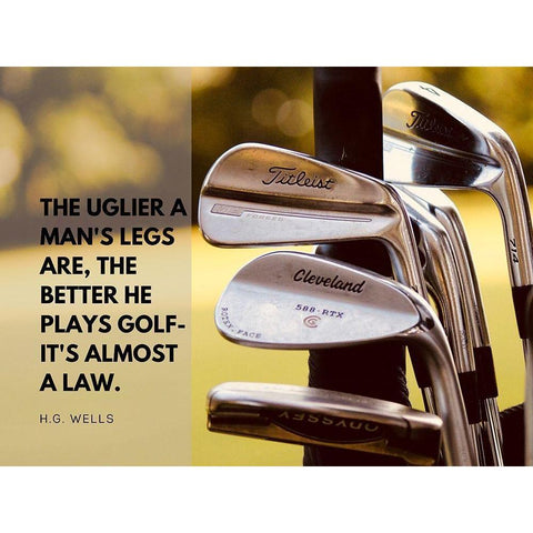 H. G. Wells Quote: Golf Law Black Modern Wood Framed Art Print with Double Matting by ArtsyQuotes