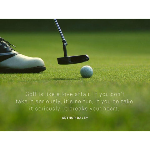 Arthur Daley Quote: Golf Gold Ornate Wood Framed Art Print with Double Matting by ArtsyQuotes