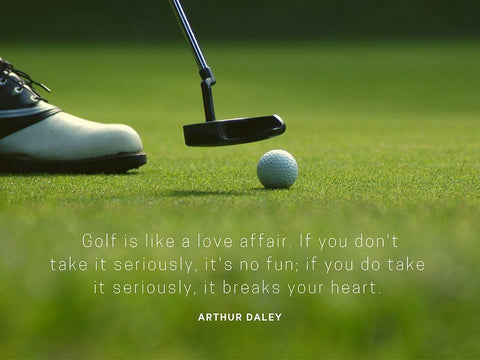 Arthur Daley Quote: Golf White Modern Wood Framed Art Print with Double Matting by ArtsyQuotes