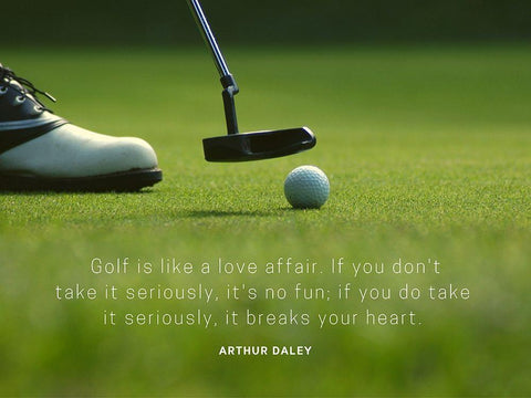 Arthur Daley Quote: Golf Black Ornate Wood Framed Art Print with Double Matting by ArtsyQuotes