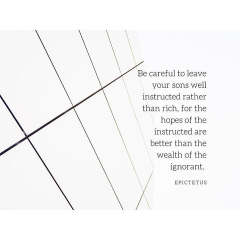 Epictetus Quote: Be Careful White Modern Wood Framed Art Print by ArtsyQuotes