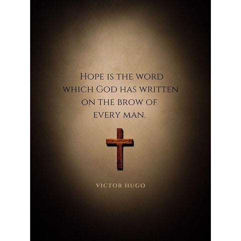 Victor Hugo Quote: Hope White Modern Wood Framed Art Print by ArtsyQuotes