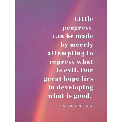 Calvin Coolidge Quote: Little Progress Black Modern Wood Framed Art Print with Double Matting by ArtsyQuotes