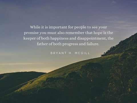 Bryant H. McGill Quote: Progress and Failure Black Ornate Wood Framed Art Print with Double Matting by ArtsyQuotes