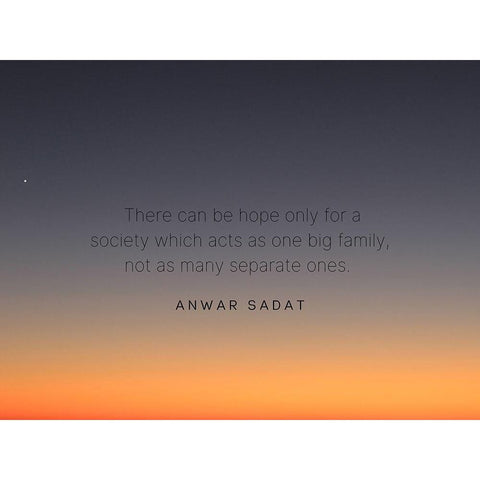 Anwar Sadat Quote: Society Black Modern Wood Framed Art Print with Double Matting by ArtsyQuotes
