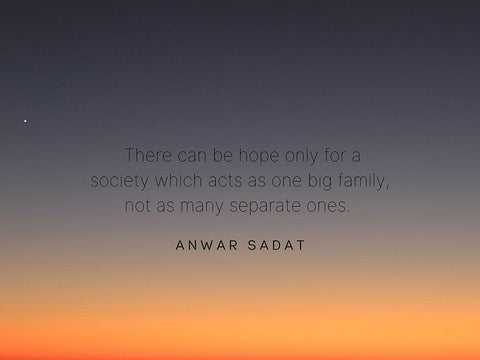 Anwar Sadat Quote: Society Black Ornate Wood Framed Art Print with Double Matting by ArtsyQuotes