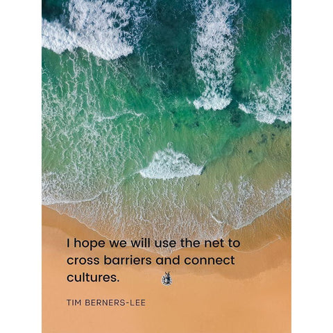 Tim Berners-Lee Quote: Cross Barriers Gold Ornate Wood Framed Art Print with Double Matting by ArtsyQuotes