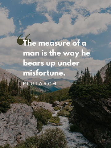 Plutarch Quote: Misfortune White Modern Wood Framed Art Print with Double Matting by ArtsyQuotes