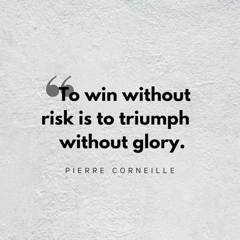 Pierre Corneille Quote: Triumph Without Glory White Modern Wood Framed Art Print with Double Matting by ArtsyQuotes