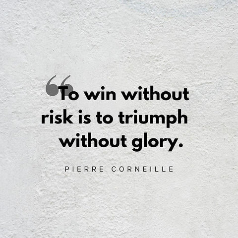 Pierre Corneille Quote: Triumph Without Glory White Modern Wood Framed Art Print by ArtsyQuotes
