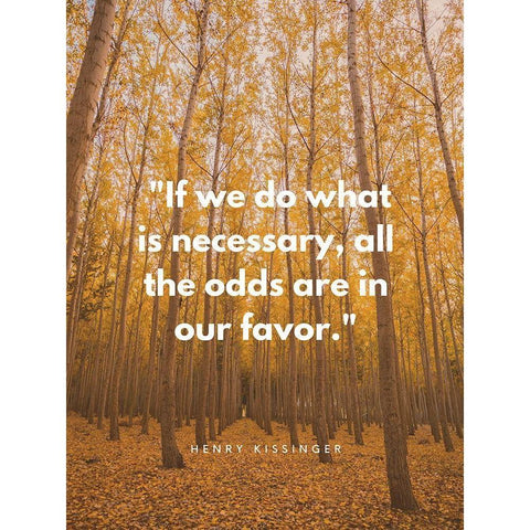 Henry Kissinger Quote: Odds are in Our Favor White Modern Wood Framed Art Print by ArtsyQuotes