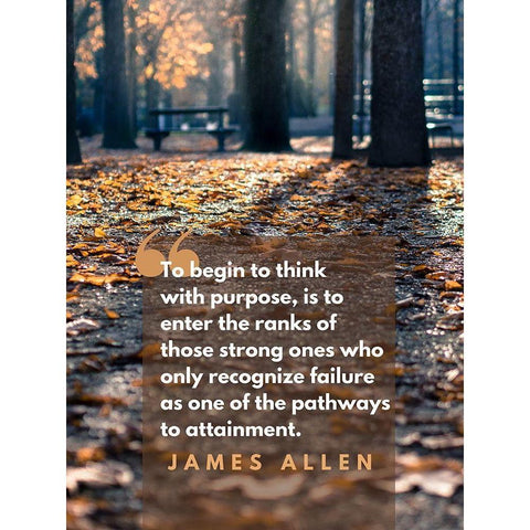 James Allen Quote: Recognize Failure Black Modern Wood Framed Art Print with Double Matting by ArtsyQuotes