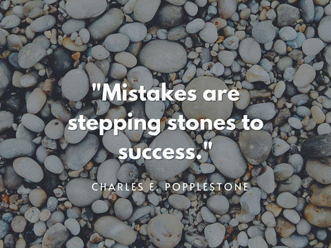 Charles E. Popplestone Quote: Stepping Stones Black Ornate Wood Framed Art Print with Double Matting by ArtsyQuotes