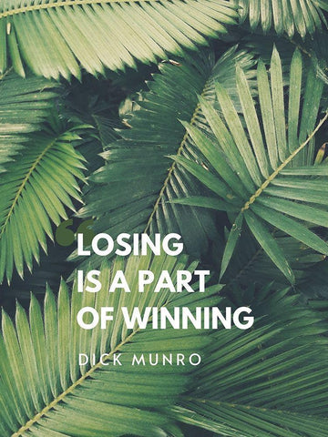 Dick Munro Quote: Winning Black Ornate Wood Framed Art Print with Double Matting by ArtsyQuotes