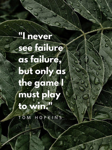 Tom Hopkins Quote: Failure as Failure White Modern Wood Framed Art Print with Double Matting by ArtsyQuotes