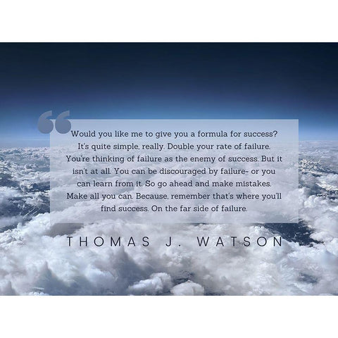 Thomas J. Watson Quote: Formula for Success Black Modern Wood Framed Art Print with Double Matting by ArtsyQuotes