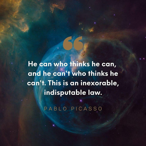 Pablo Picasso Quote: Indisputable Law Black Ornate Wood Framed Art Print with Double Matting by ArtsyQuotes