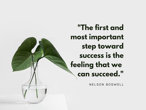 Nelson Boswell Quote: Most Important Step Black Ornate Wood Framed Art Print with Double Matting by ArtsyQuotes