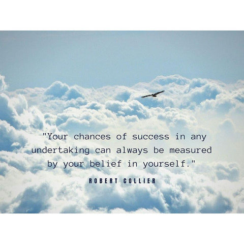 Robert Collier Quote: Chances of Success White Modern Wood Framed Art Print by ArtsyQuotes