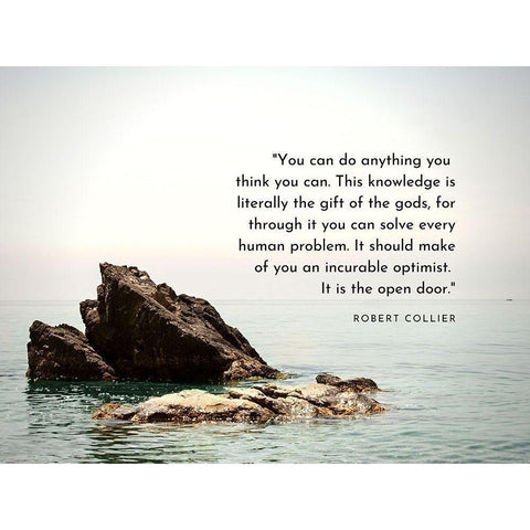 Robert Collier Quote: Gift of the Gods White Modern Wood Framed Art Print by ArtsyQuotes