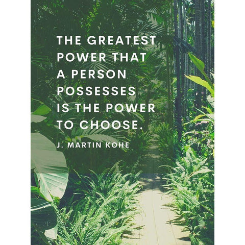 J. Martin Kohe Quote: Power to Choose Gold Ornate Wood Framed Art Print with Double Matting by ArtsyQuotes
