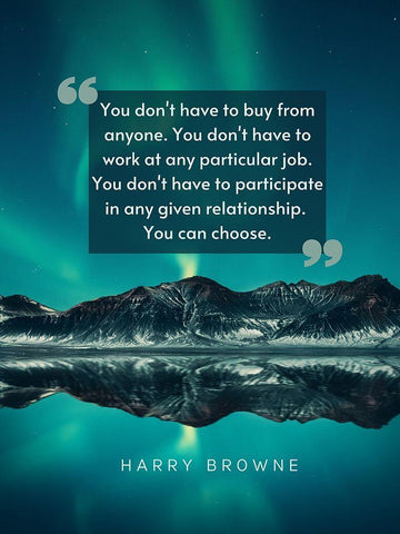 Harry Browne Quote: You Dont Have To Black Ornate Wood Framed Art Print with Double Matting by ArtsyQuotes