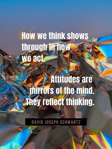 David Joseph Schwartz Quote: How We Think Black Ornate Wood Framed Art Print with Double Matting by ArtsyQuotes