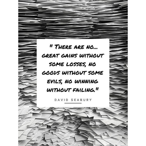 David Seabury Quote: Great Gains Black Modern Wood Framed Art Print with Double Matting by ArtsyQuotes